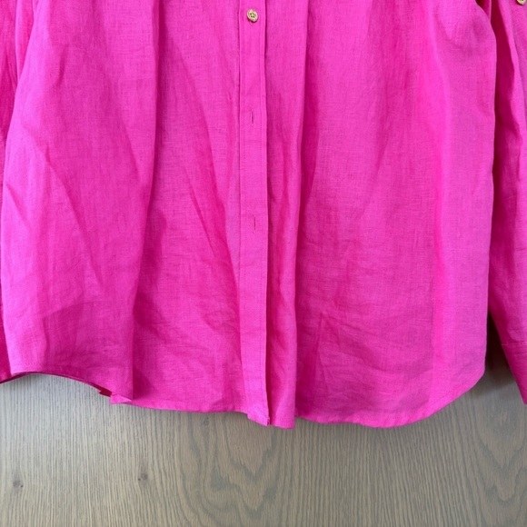 Chaps Classics Linen Button Front Collared Blouse / xlarge - Picture 10 of 13